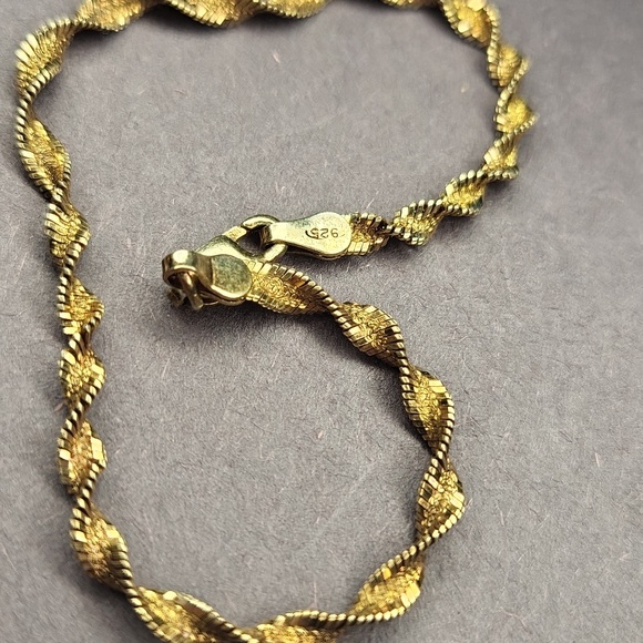 Textured Gold Twist Rope Bracelet - Picture 4 of 6